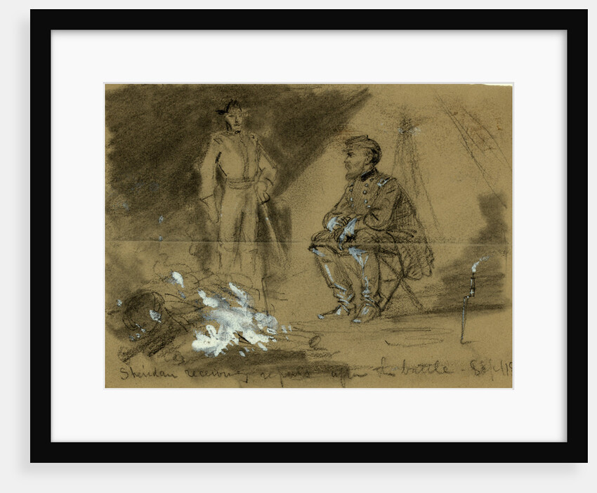 Sheridan receiving reports after the battle Sept. 19 by Alfred R Waud
