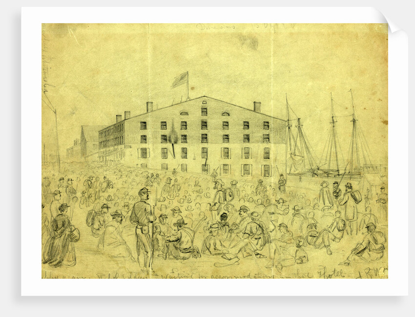 Libby again, Rebel soldiers waiting for accommodations in that Hotel by Alfred R Waud