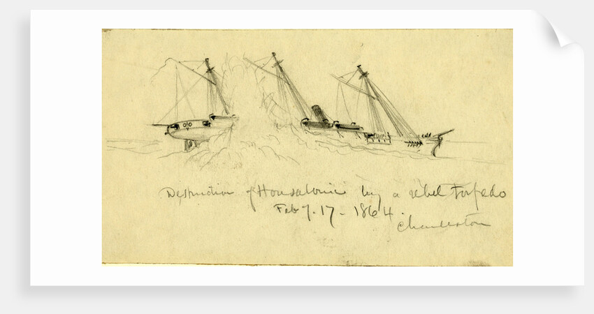 Destruction of Housatonic by a rebel torpedo. Feb. of 17 1864. Charleston by Alfred R Waud