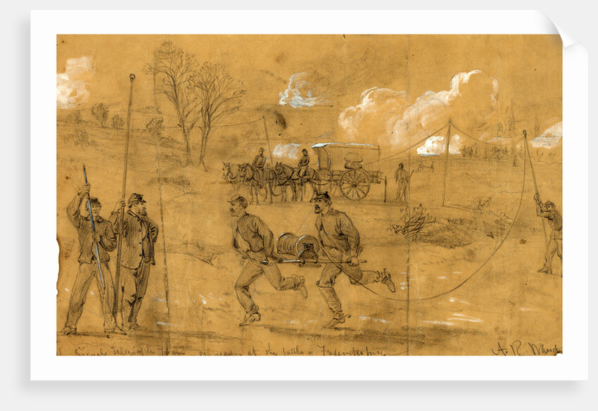 The signal telegraph train as used at the battle of Fredericksburg by Alfred R Waud