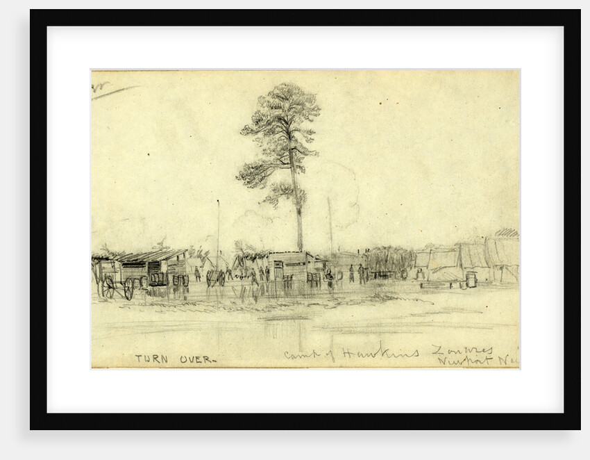 Camp of Hawkins Zouaves, Newport News 1861 by Alfred R Waud