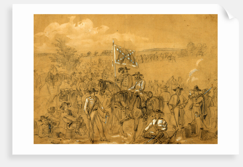 The 1st Virginia Cavalry at a halt by Alfred R Waud