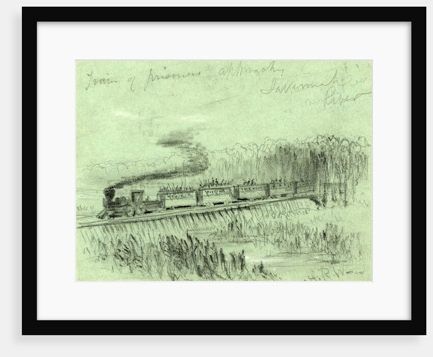 Train of prisoners approaches Savannah River by Alfred R Waud