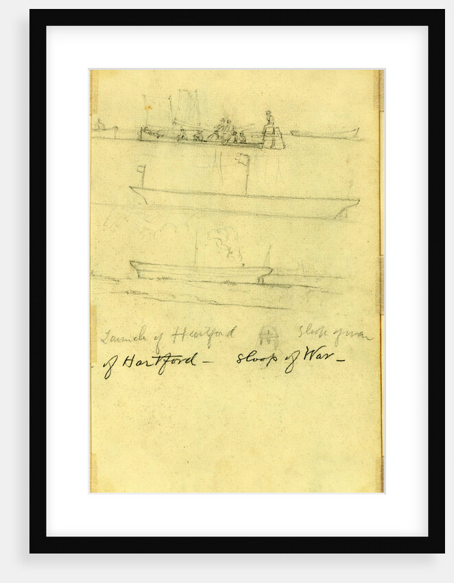 Launch of Hartford, Sloop of War by Alfred R Waud