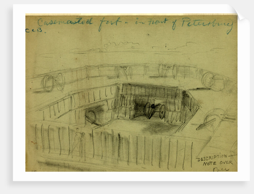 Casemented fort in front of Petersburg by Alfred R Waud