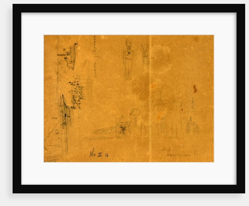 Three sketches including 'Arrival of Zouaves,' city or town street, and a soldier by Alfred R Waud