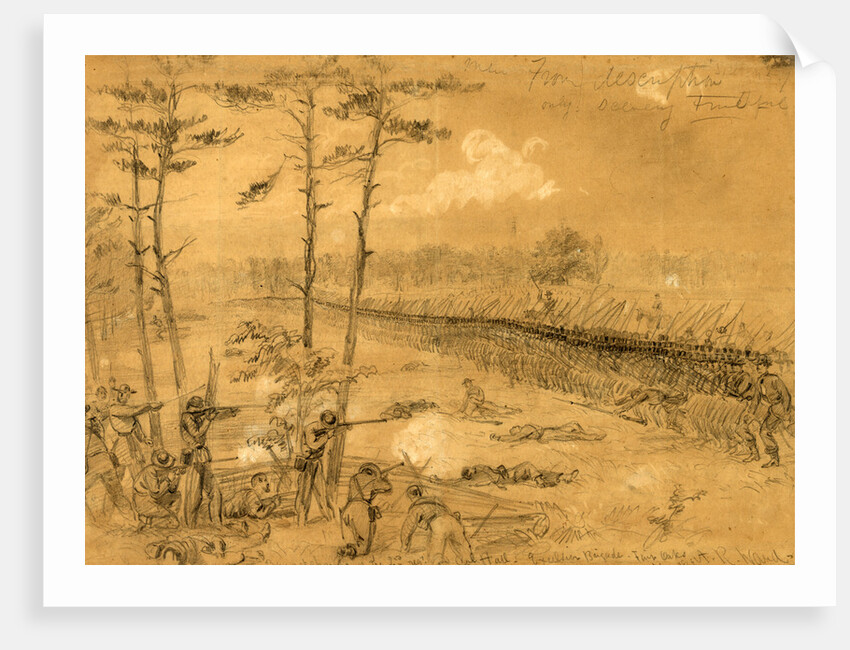 Bayonet charge of the 2nd reg. Col. Hall. Excelsior Brigade. Fair Oaks June 1862 by Alfred R Waud