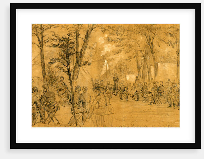 Sunday at McClellans headquarters, Religious Services by Alfred R Waud