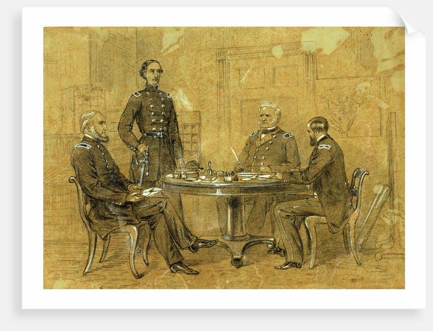 General Scott giving orders to his aides for the advance of the Grand Army by Alfred R Waud
