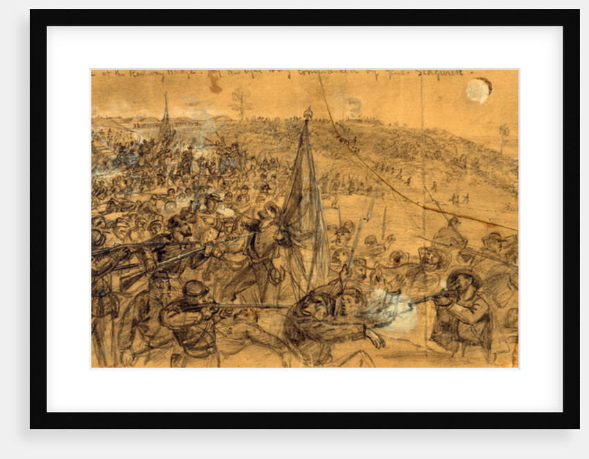 Capture of the fortifications on the Rappahannock at the Railway Bridge, by the right wing commanded by Genl. Sedgwick by Alfred R Waud