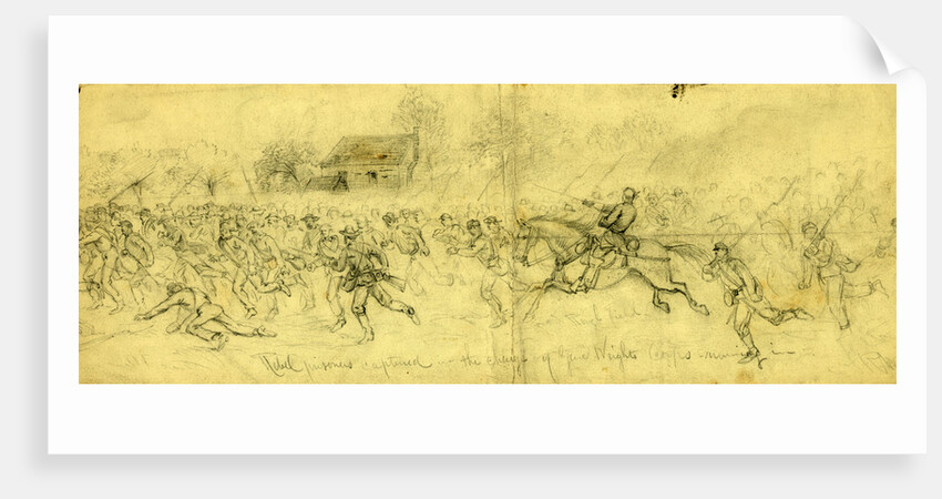 Rebel prisoners captured in the charge of Genl. Wrights Corps, running in by Alfred R Waud