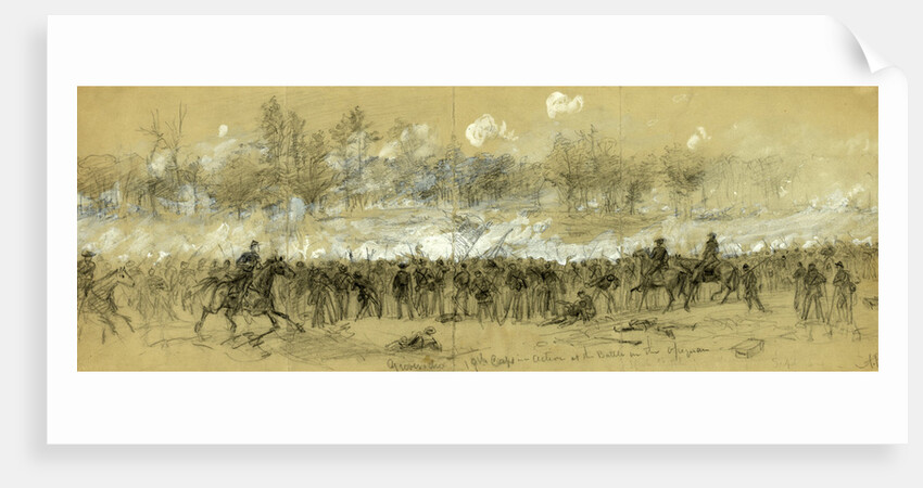 Grovers div. 19th Corps in action at the Battle in the Opequon by Alfred R Waud