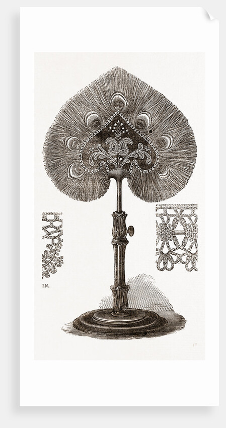 Embroidered Lamp-shade by Anonymous