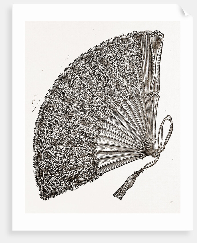 Fan Of Ivory And Real Lace by Anonymous