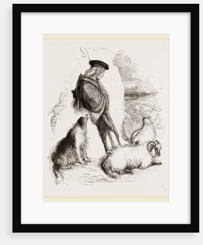 Highland Shepherd and Dog by Anonymous