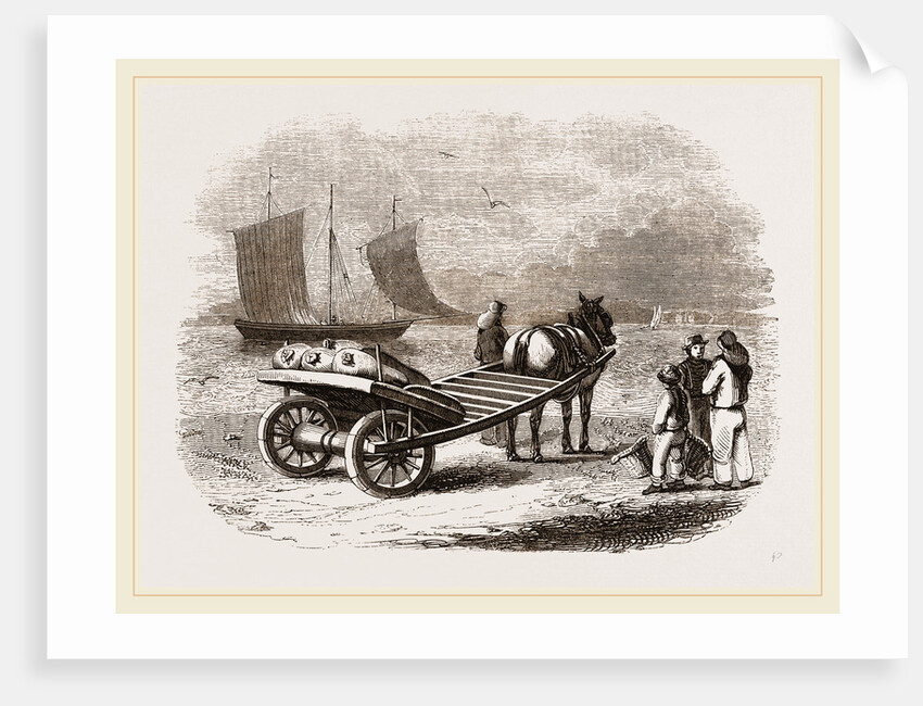 Yarmouth Beach-cart with Fish, UK by Anonymous