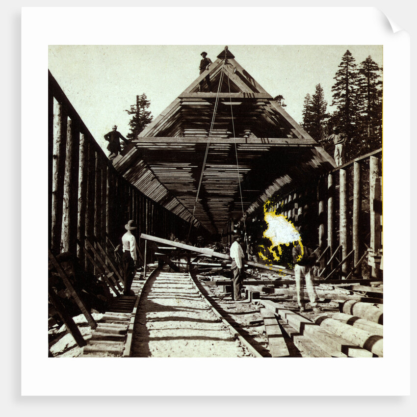 Constructing snow cover. Scene near the summit by Anonymous