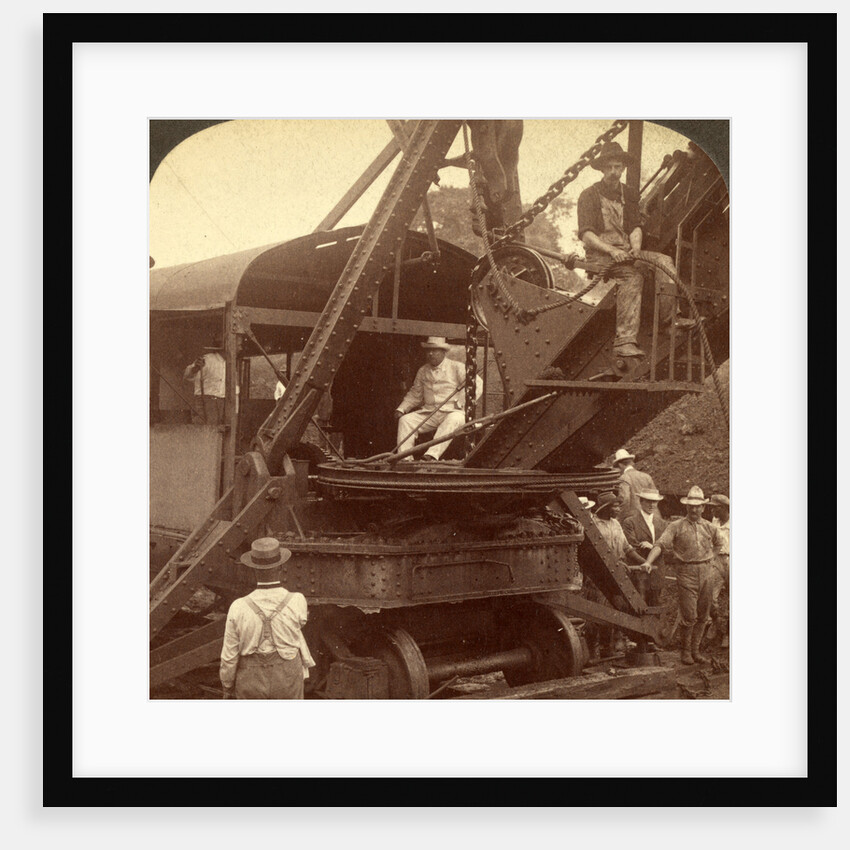President Roosevelt running an American steam-shovel at Culebra Cut, Panama Canal by Anonymous