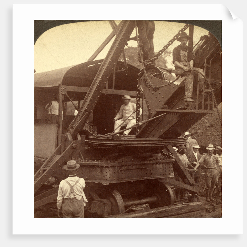 President Roosevelt running an American steam-shovel at Culebra Cut, Panama Canal by Anonymous