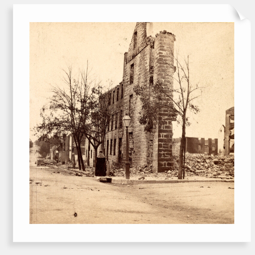 North-West corner public square, Chambersburg, Franklin Co., Pa., destroyed by the rebels under McCausland, July 30th, 1864 by Anonymous