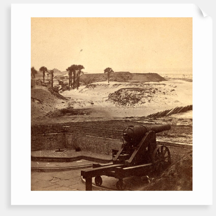 Interior of Fort Moultrie, Battery B. and group of palmetto trees in distance by Anonymous