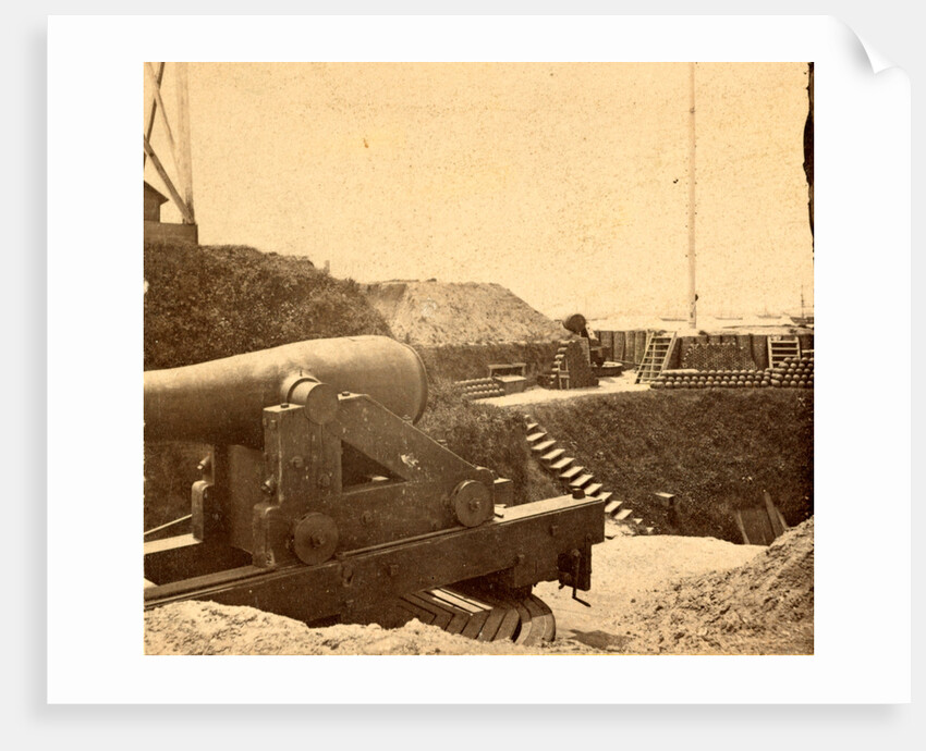 Interior view of Castle Pinckney, Charleston Harbor, S.C. City in the distance by Anonymous