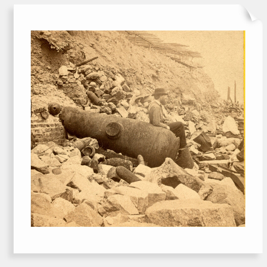 View of Fort Sumpte, showing a mingled mass of debris, shot, shell & bursted gun by Anonymous