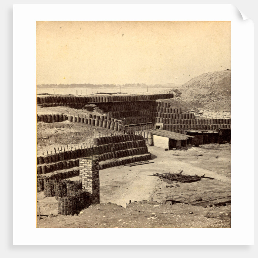Interior of Fort Sumpte, James Island in the distance by Anonymous