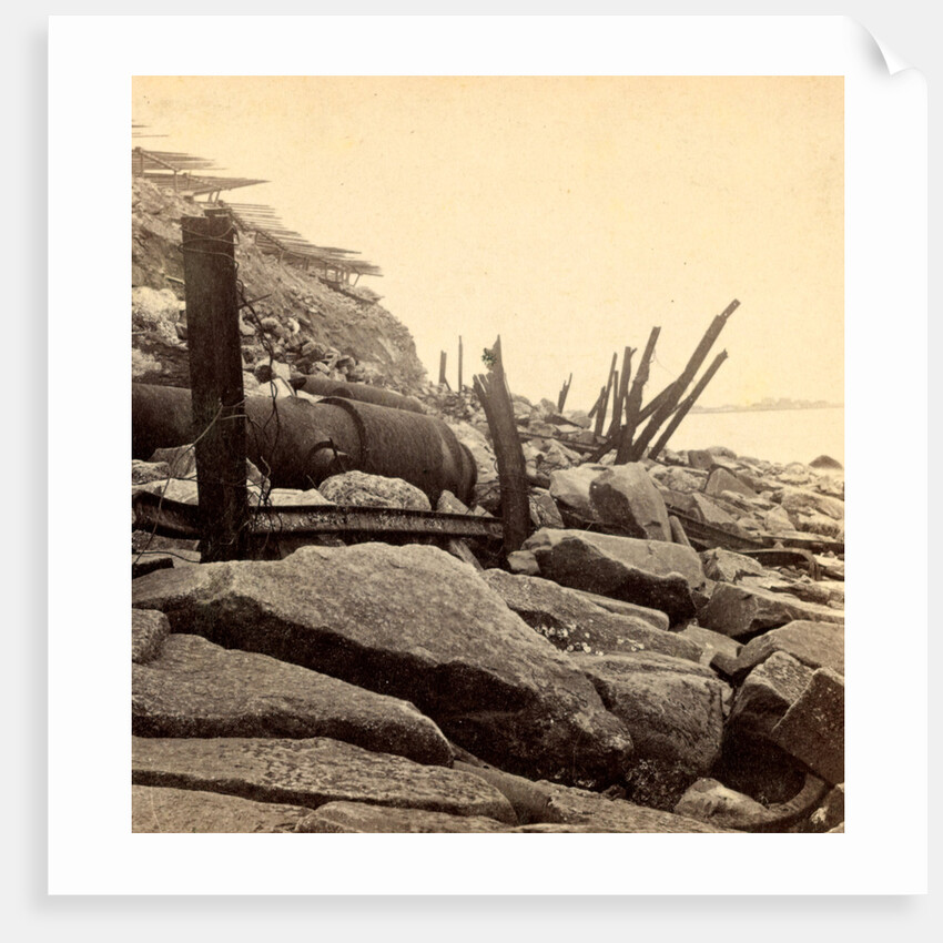 Sea face of Fort Sumpte, shewing (i.e. showing) broken guns &c by Anonymous