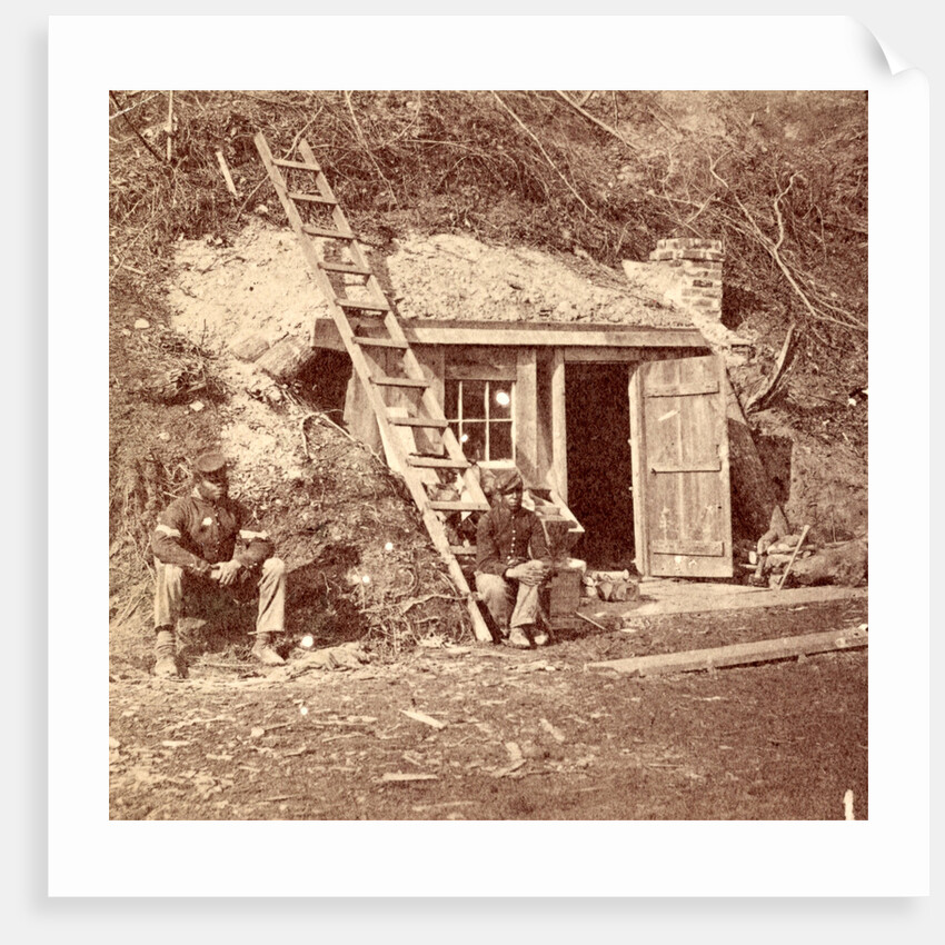 Bomb-proof quarters of Major Strong, at Dutch Gap, VA, July, 1864, USA by Anonymous