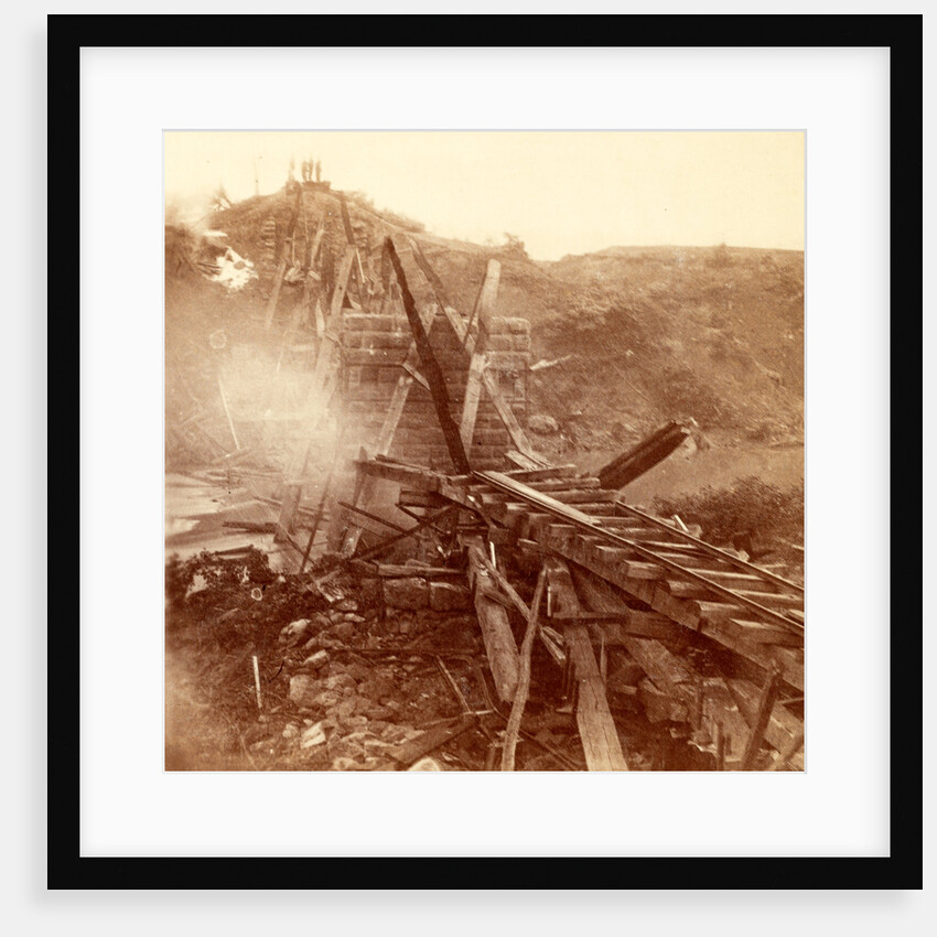 Destruction of a railroad bridge, USA by Anonymous