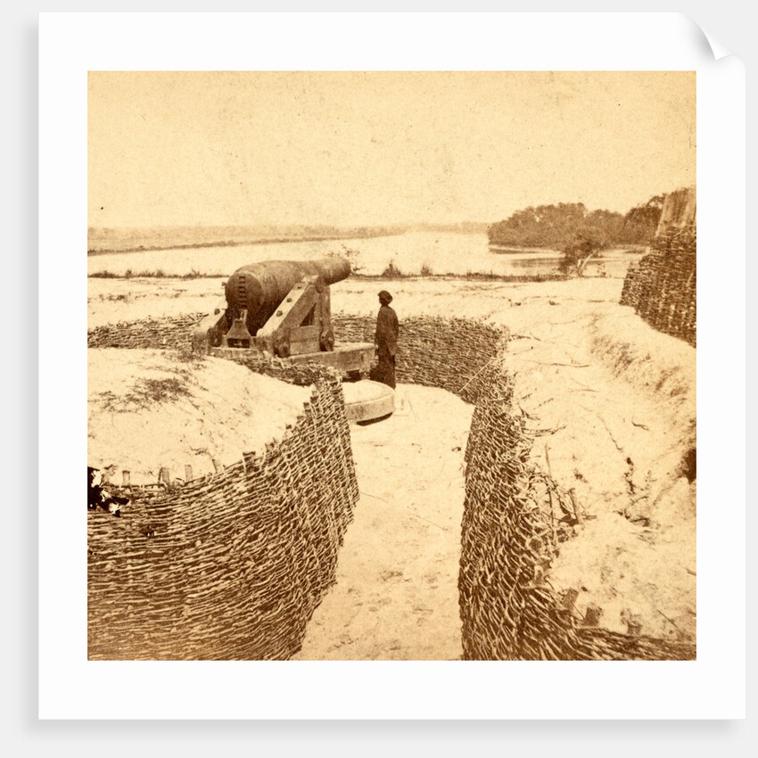 Same gun, as shown in no. 1015, with Hurdle Revertment (i.e. revetment) and Epaulement - unfinished battery, USA by Anonymous
