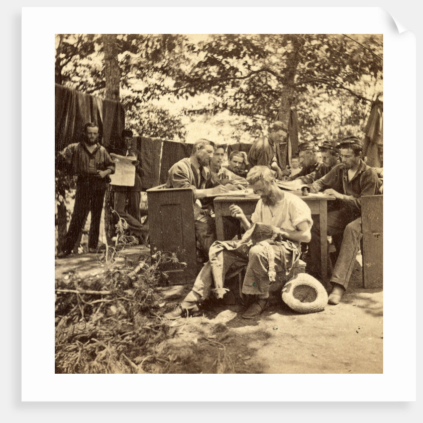 War views. No. 1501, Camp life, Army of the Potomac, writing to friends at home, USA by Anonymous