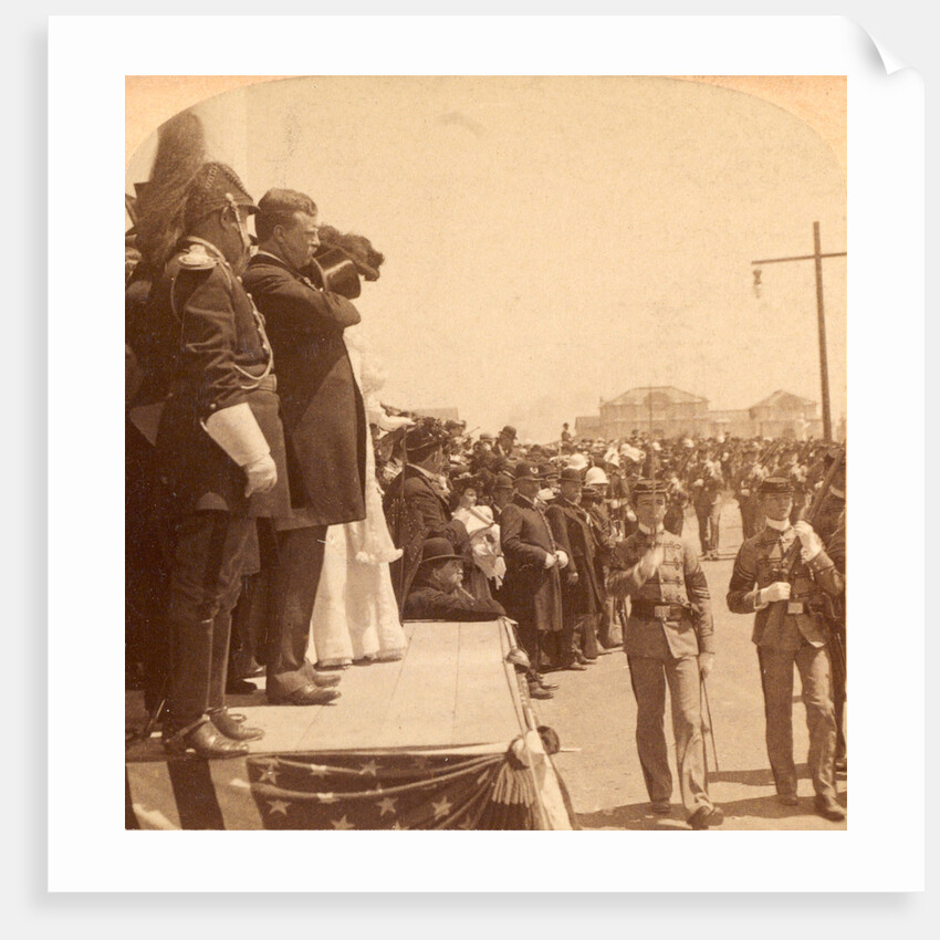 The military parade passing in review before President Roosevelt, Exposition Auditorium, Charleston, S.C., USA by Anonymous