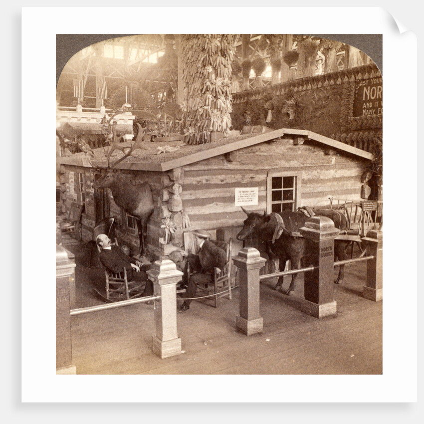 Log cabin home of President Roosevelt brought from North Dakota to the World's Fair, St. Louis, USA by Anonymous