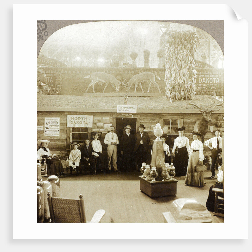 Pres. Roosevelt's log cabin, N. Dakota exhibit, Agricultural Building, Louisiana Purchase Exposition, USA by Anonymous