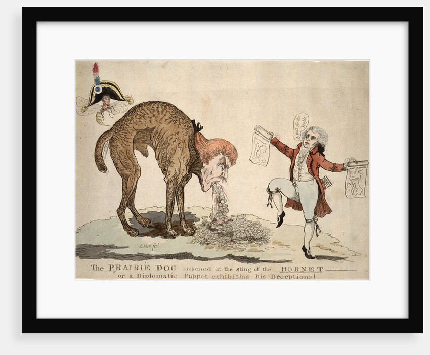 The prairie dog sickened at the sting of the hornet or a diplomatic puppet exhibiting his deceptions by James Akin