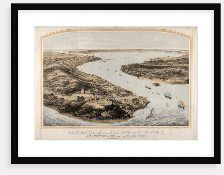 Panorama of the harbor of New York, Staten Island and the narrows by Anonymous