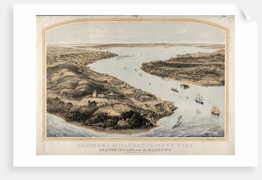 Panorama of the harbor of New York, Staten Island and the narrows by Anonymous