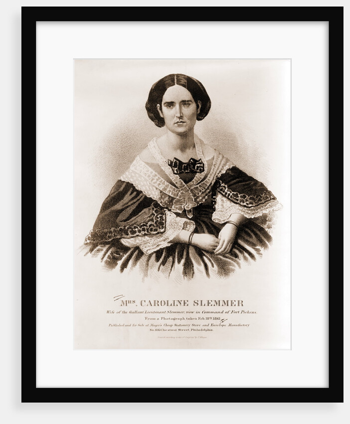 Mrs. Caroline Slemmer wife of the gallant Lieutenant Slemmer by Anonymous
