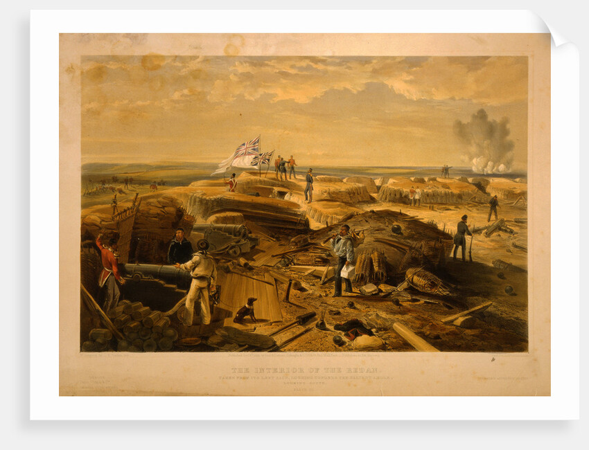 The interior of the Redan taken from its left face, looking towards the salient angle, looking south by William Simpson