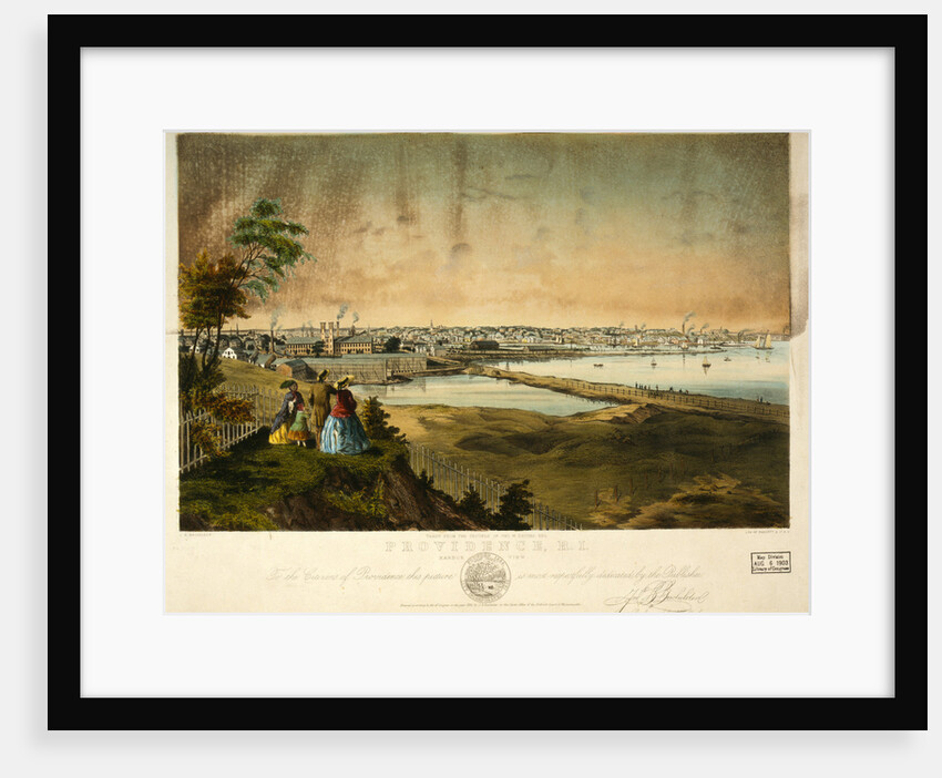 Providence, R.I., harbor view, taken from the grounds of Geo. W. Rhodes by John B. Bachelder