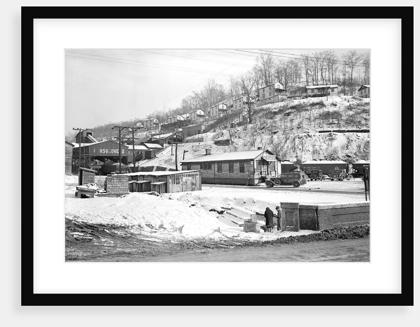 Scott's Run, West Virginia. Pursglove No. 2 - Scene taken from main highway shows company store and typical hillside camp, March 1937 by Lewis Hine