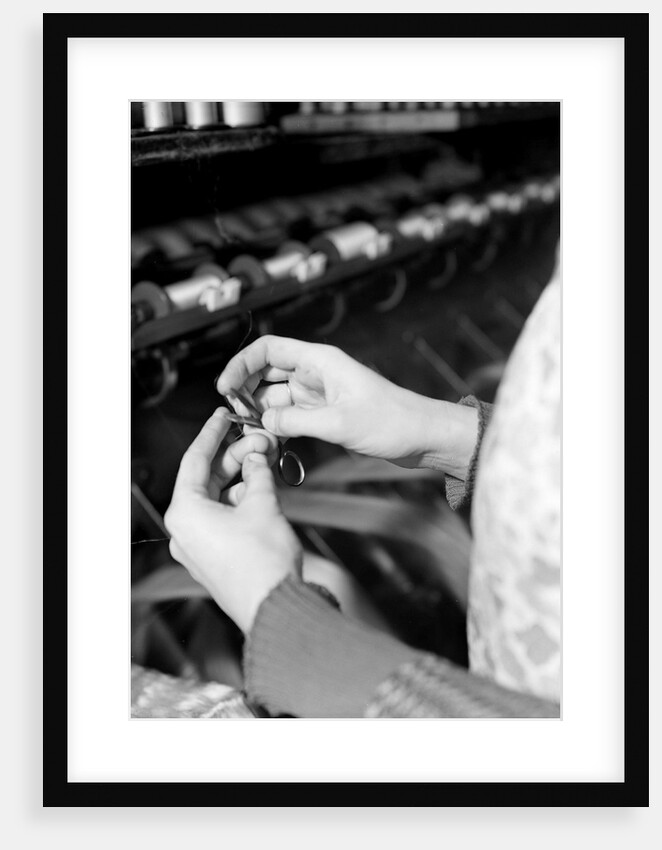 Mt. Holyoke, Massachusetts - Silk. William Skinner and Sons. Winding raw silk from skein to bobbin, 1936 by Lewis Hine