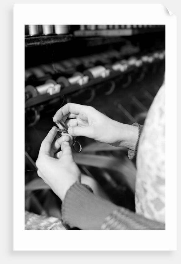 Mt. Holyoke, Massachusetts - Silk. William Skinner and Sons. Winding raw silk from skein to bobbin, 1936 by Lewis Hine