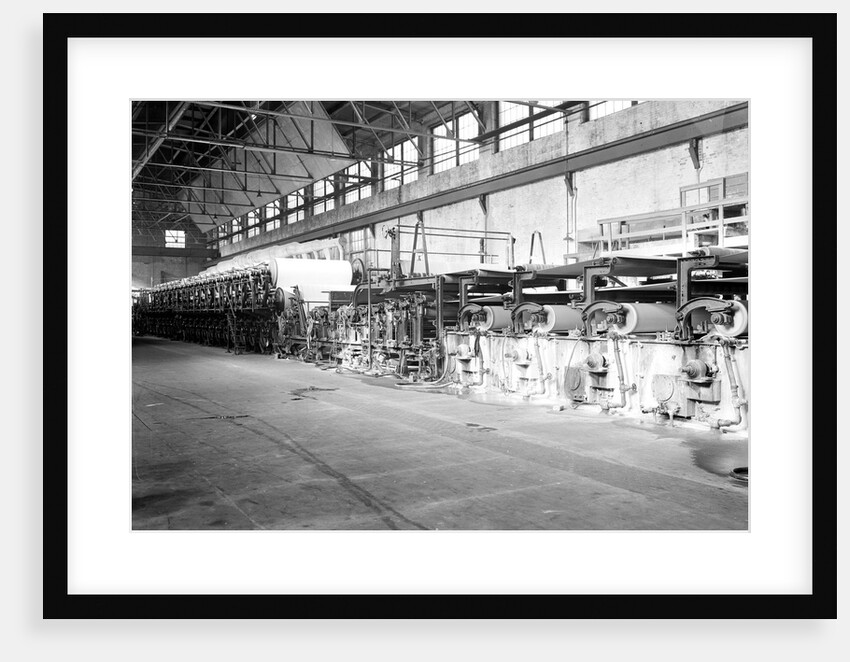 Mt. Holyoke, Massachusetts - Paper. American Writing Paper Co. Cylinder machines (making matchboard), 1936 by Lewis Hine