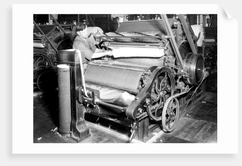 Manchester, New Hampshire - Textiles. Pacific Mills. Carding machine, April 1937 by Lewis Hine
