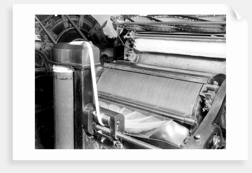 Manchester, New Hampshire - Textiles. Pacific Mills. Carding machine, April 1937 by Lewis Hine