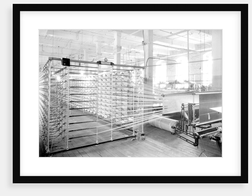 Paterson, New Jersey - Textiles. Jackson Winding and Warping Company. Picture of a Sipp-Eastwood DY type of High Speed Warper. by Lewis Hine