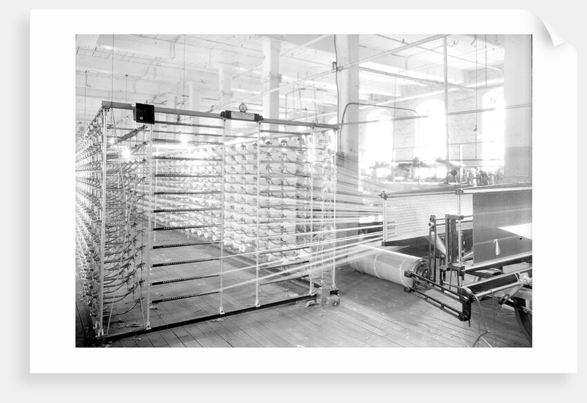 Paterson, New Jersey - Textiles. Jackson Winding and Warping Company. Picture of a Sipp-Eastwood DY type of High Speed Warper. by Lewis Hine